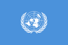 Vlag van de VN. Herkomst http://en.wikipedia.org/wiki/File:Flag_of_the_United_Nations.svg